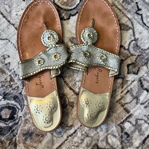 Jack Rogers Silver Glitter Sandals size 11